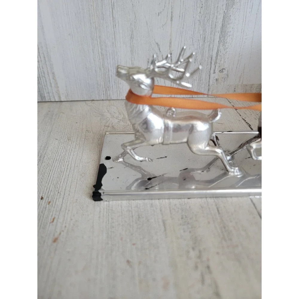 Santa Claus AS IS vintage sleigh unique table top Xmas home decor reindeer